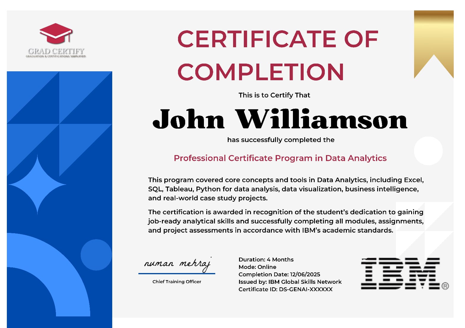 Grad Certify Certificate